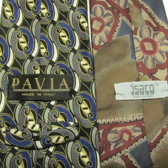 Bundle 2 Men's Silk Ties Pavia JSAEO - Picture 2 of 3